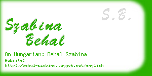 szabina behal business card